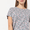 Printed Straight Floral Short Sleeve T-Shirt