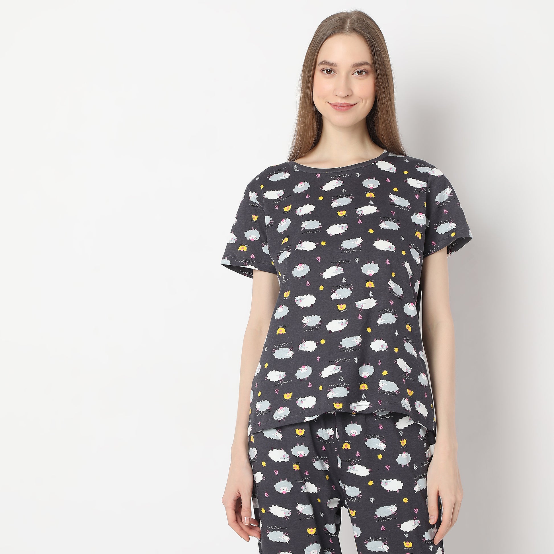 Animal Print Straight T-Shirt