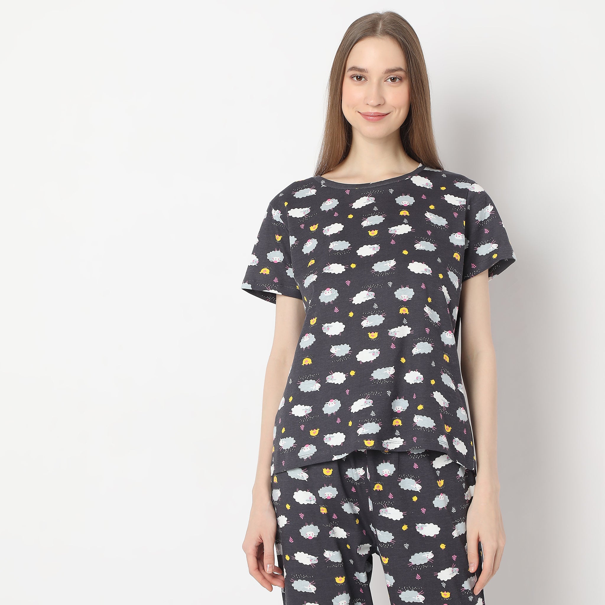 Animal Print Straight T-Shirt