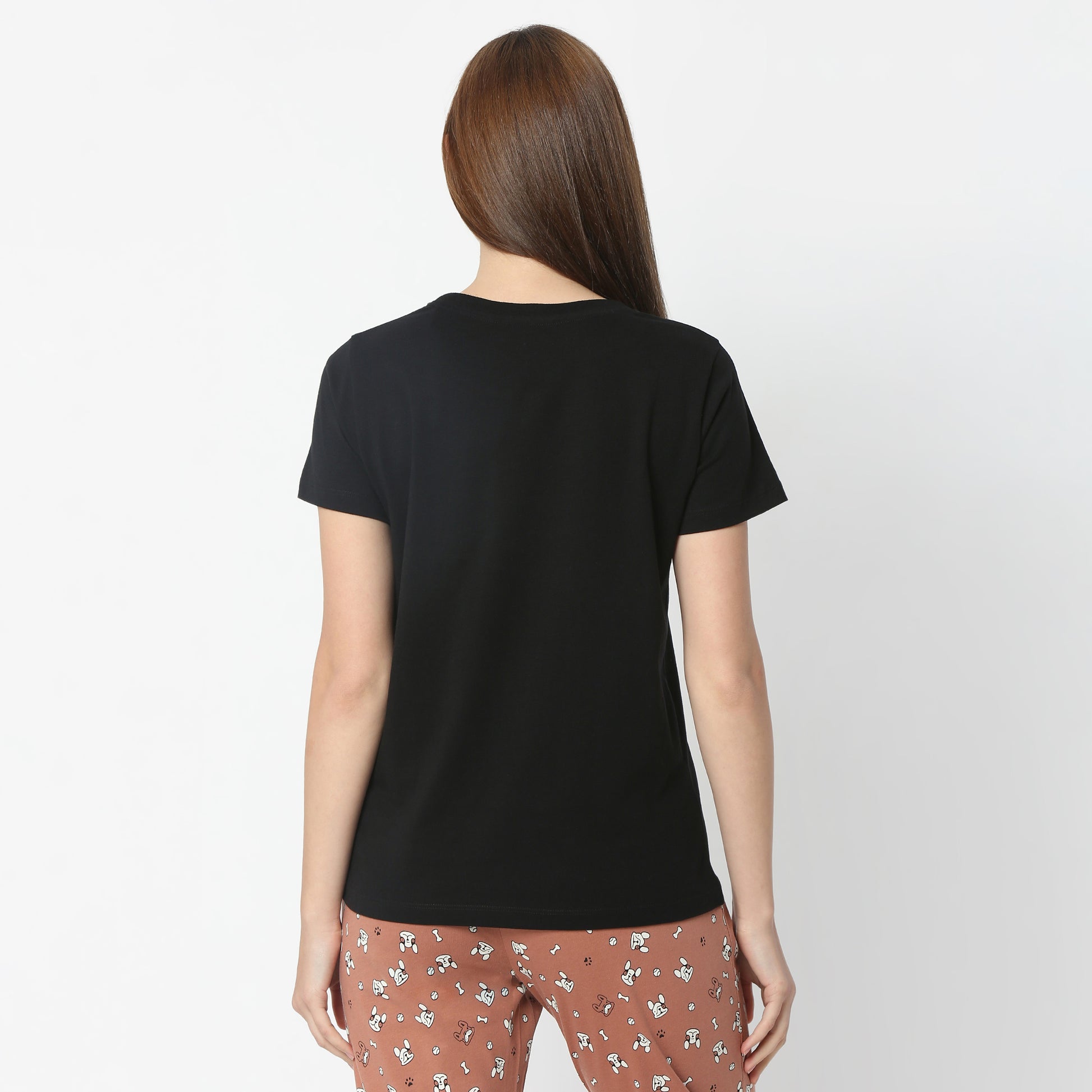 Regular Fit Animal Print Crew Neck Regular Length T-Shirt