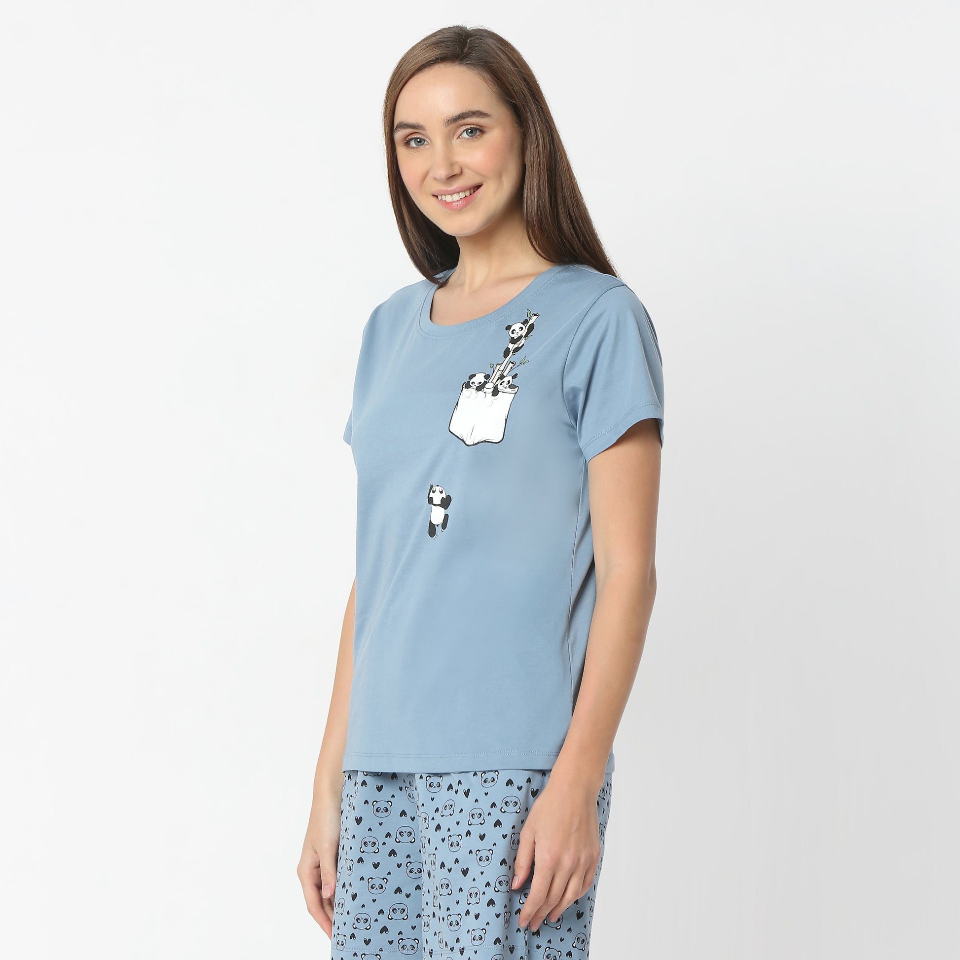 Regular Fit Printed Round Neck Regular Length T-Shirt