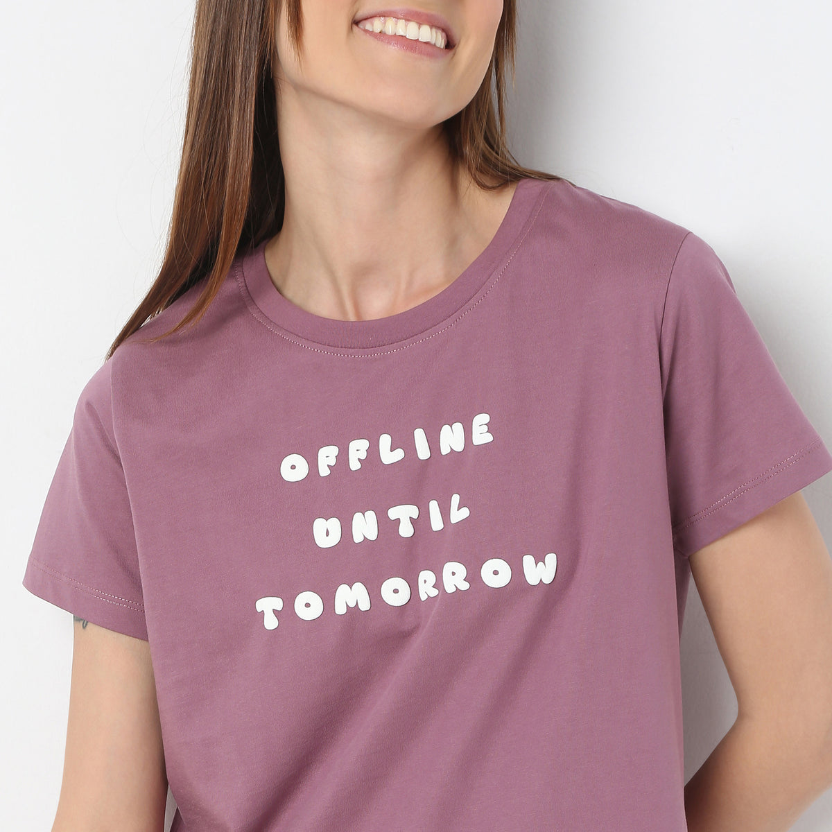 Regular Fit Printed Round Neck T-Shirt