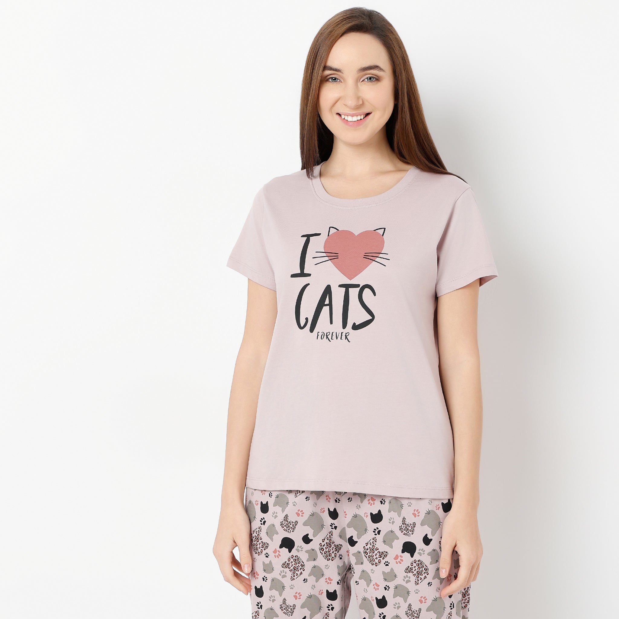 Regular Fit Printed Round Neck T-Shirt