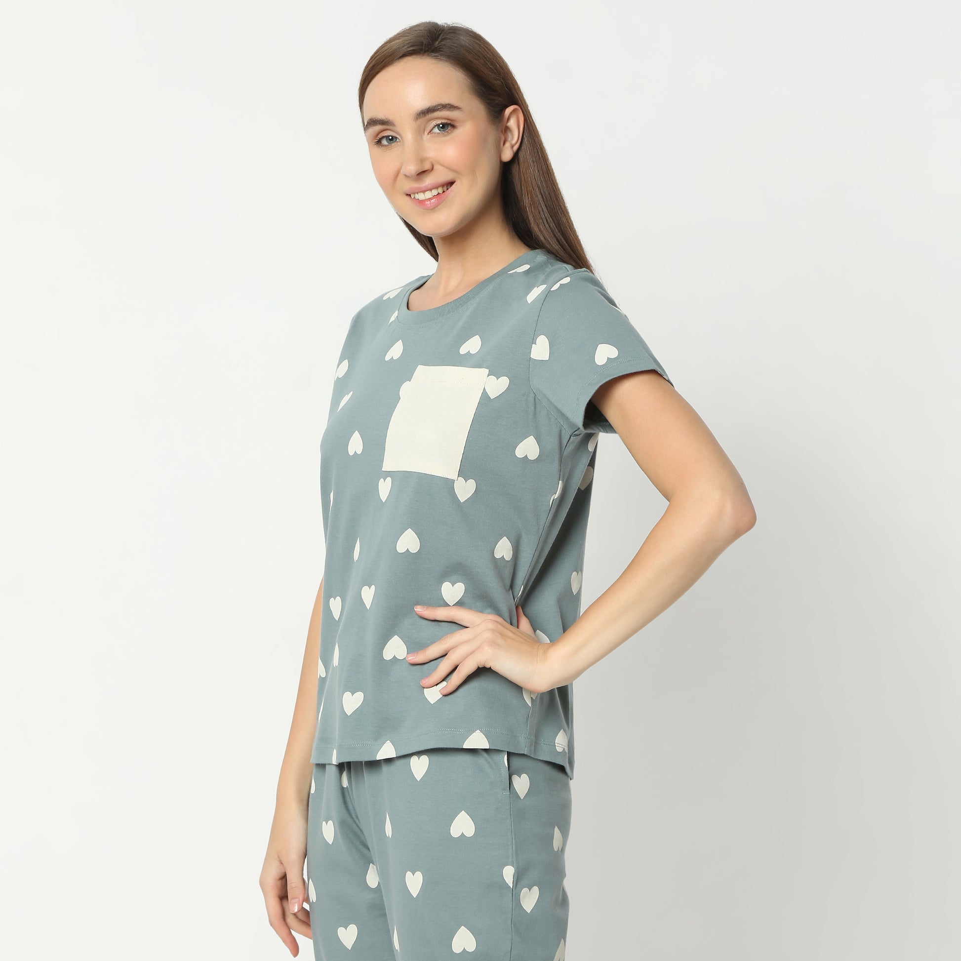 Regular Fit Printed Round Neck Regular Length T-Shirt