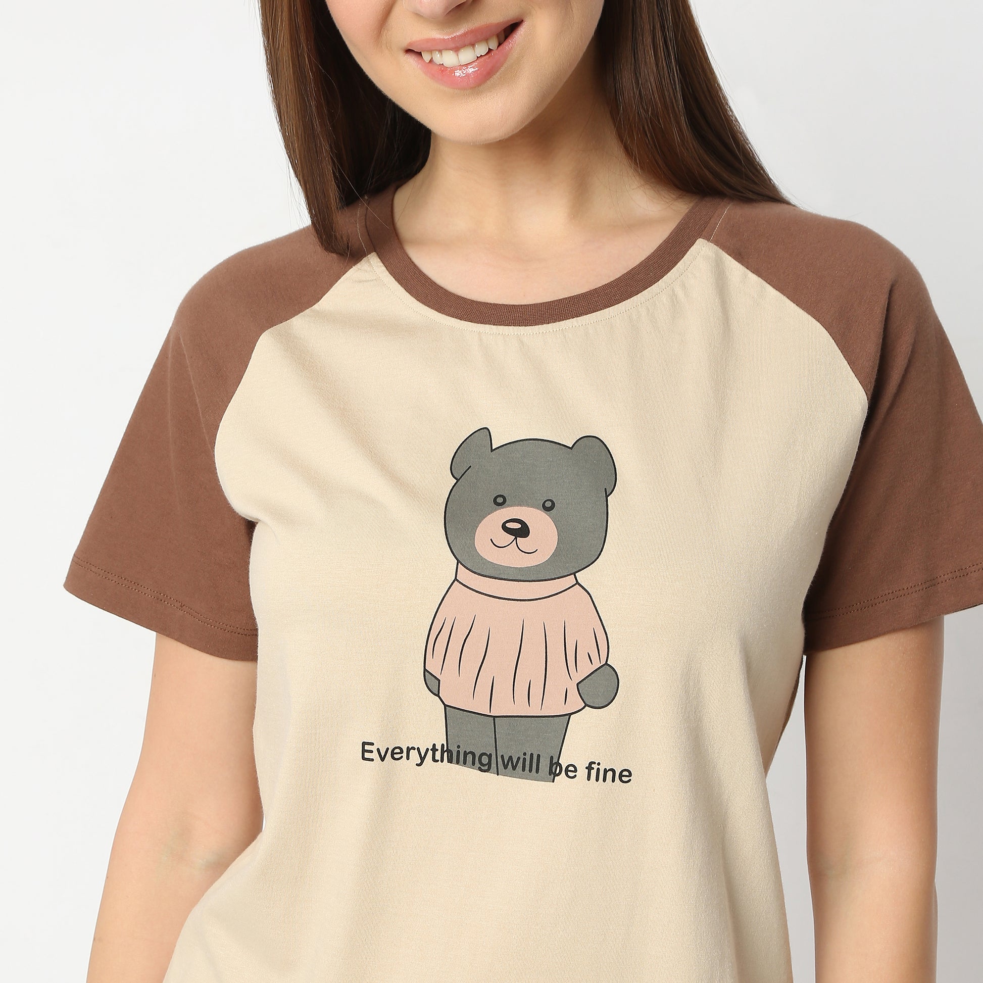 Regular Fit Printed Round Neck Regular Length T-Shirt