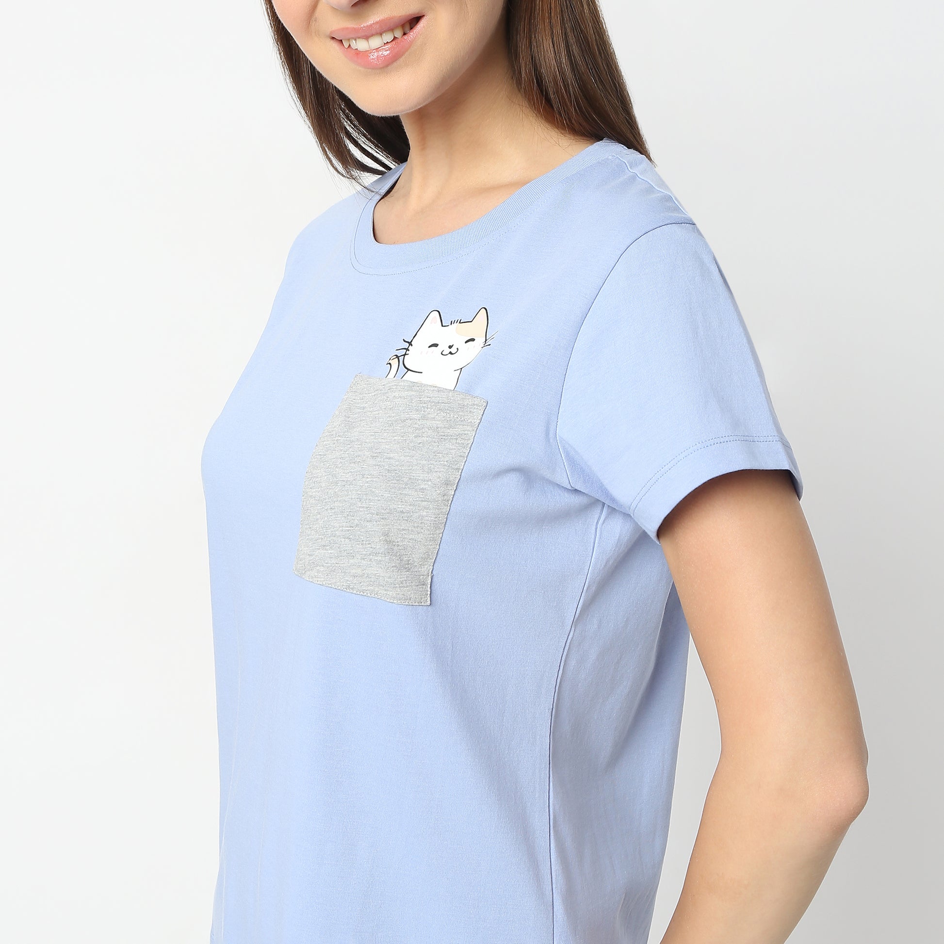 Regular Fit Printed Round Neck Regular Length T-Shirt