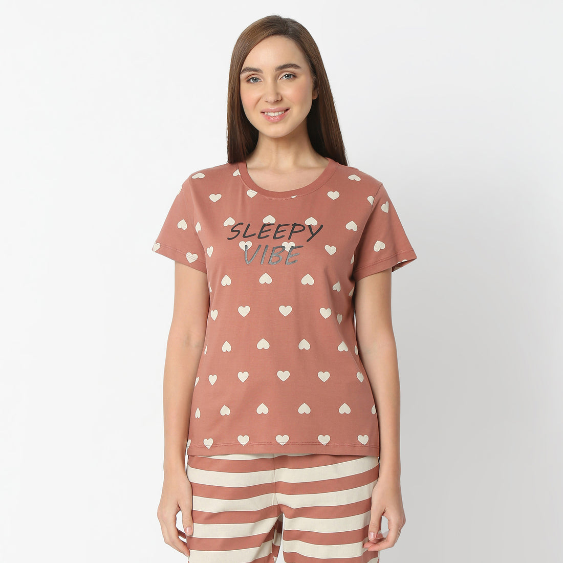 Regular Fit Printed Round Neck Regular Length T-Shirt