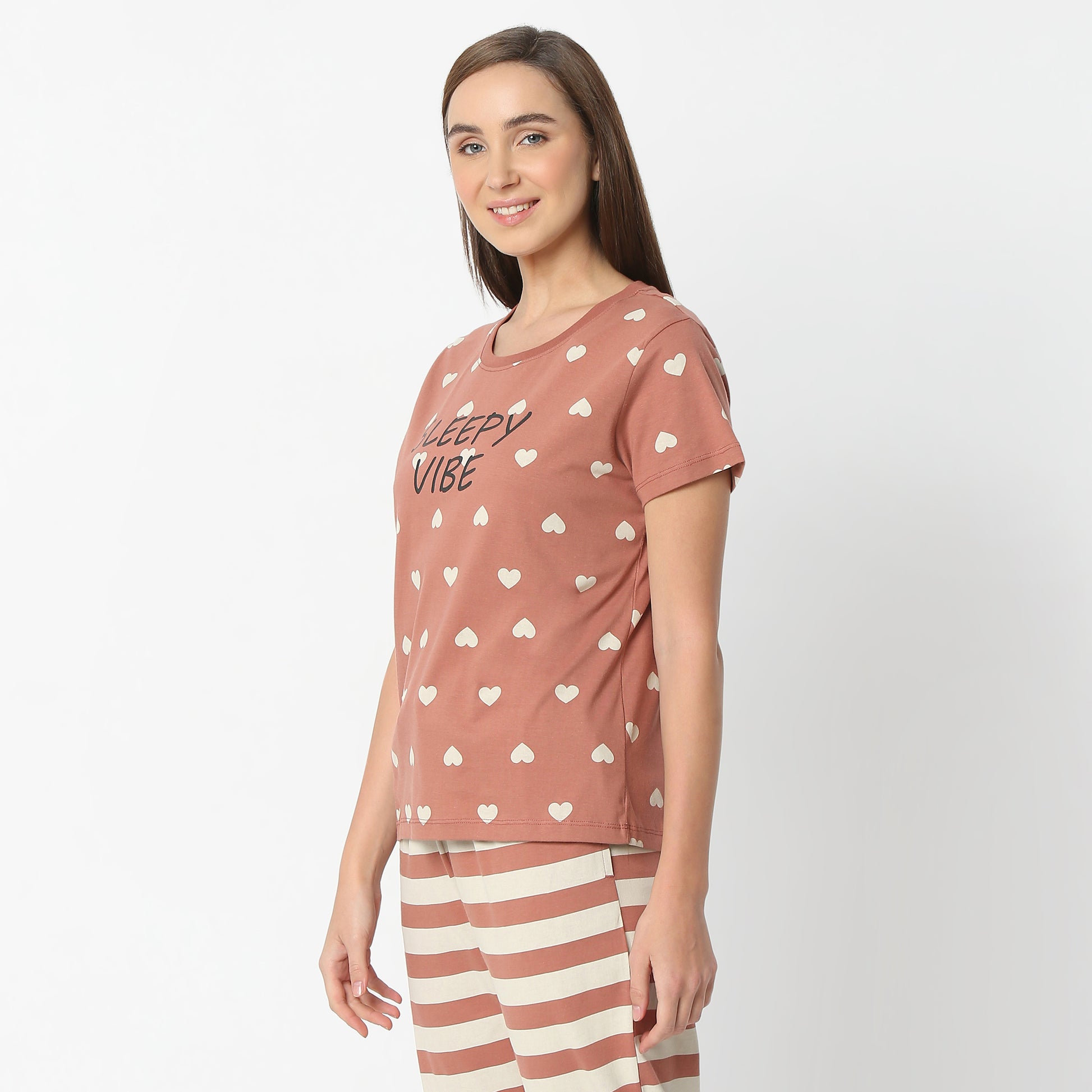 Regular Fit Printed Round Neck Regular Length T-Shirt