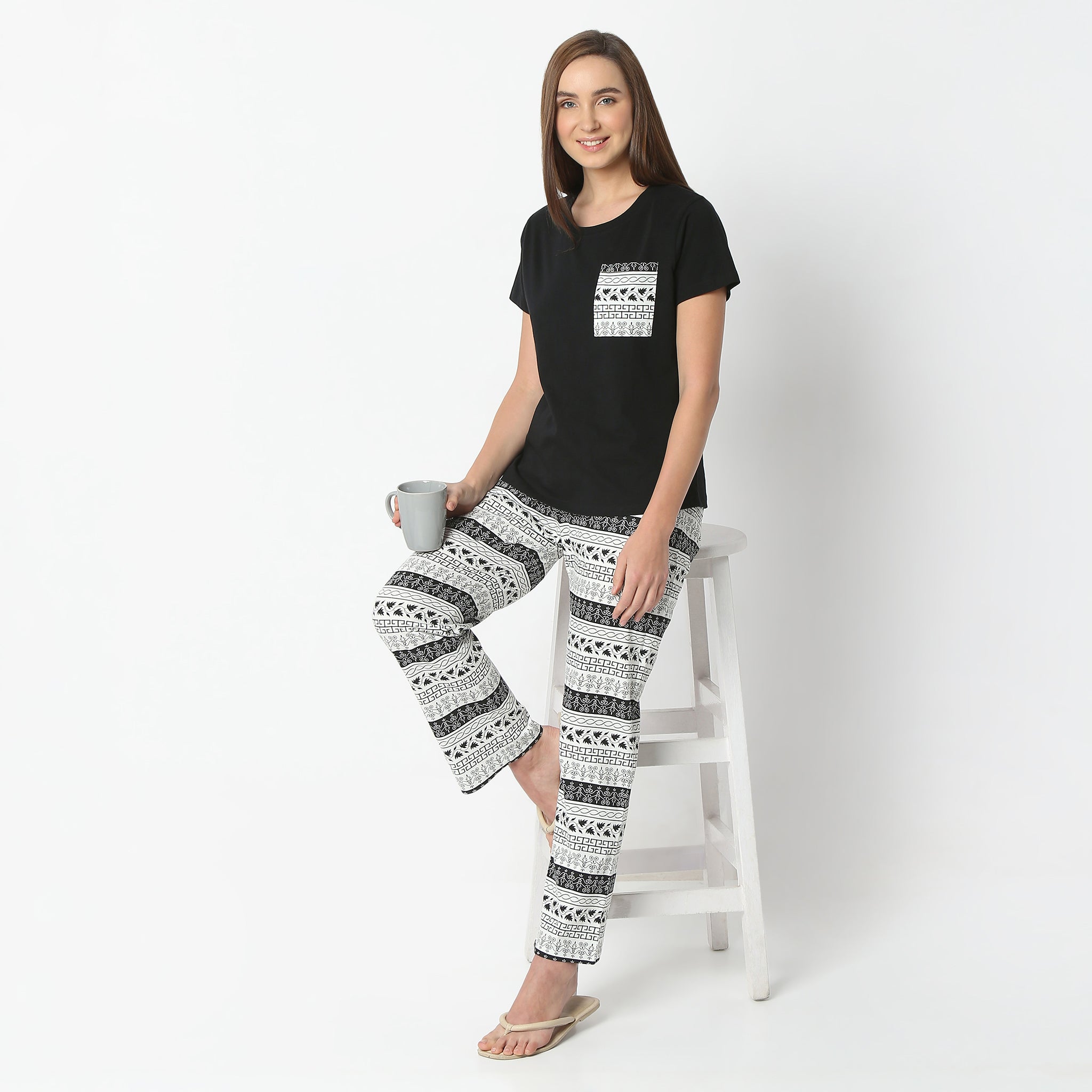 Regular Fit Printed Round Neck Regular Length T-Shirt