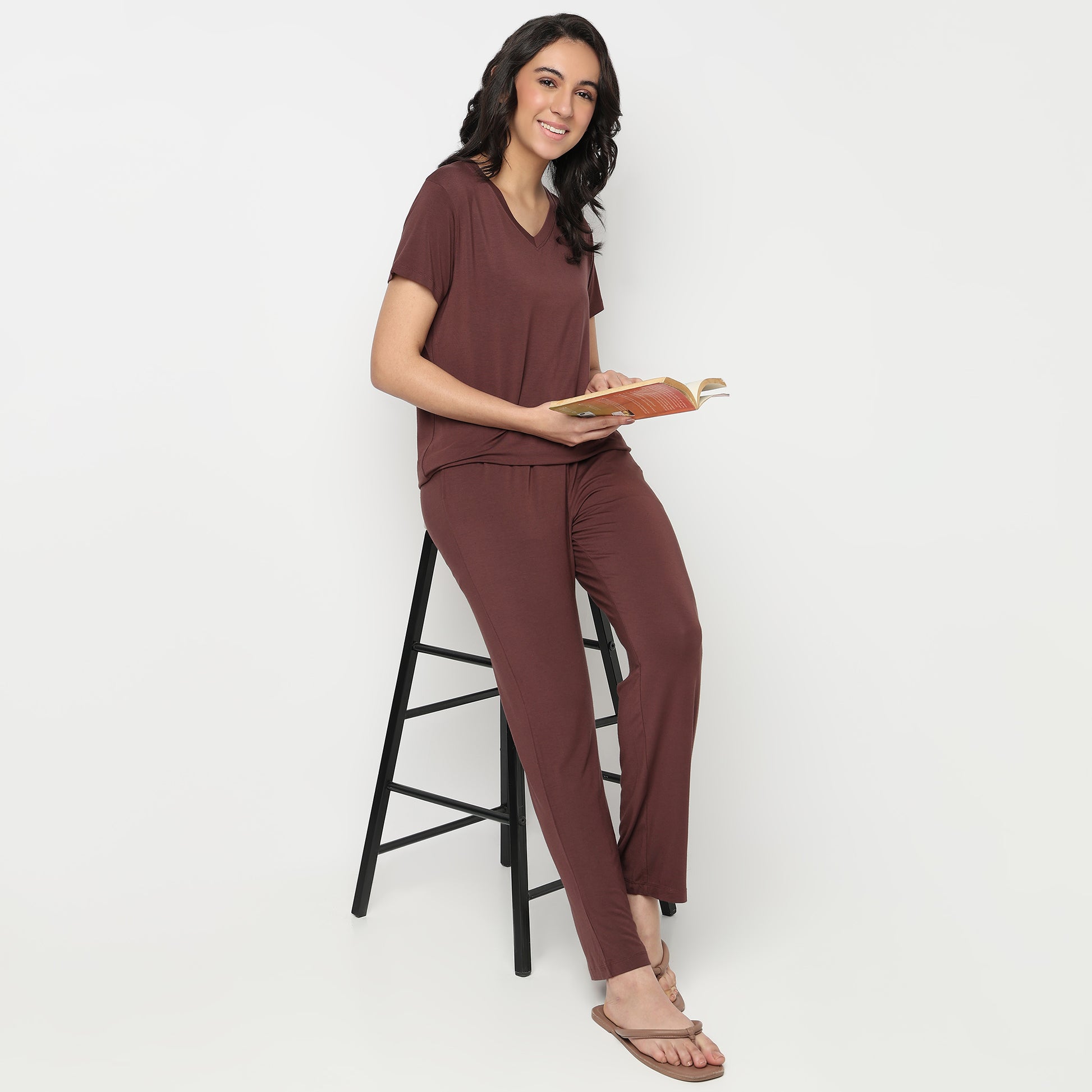 Knitted Solid Lounge T-Shirt