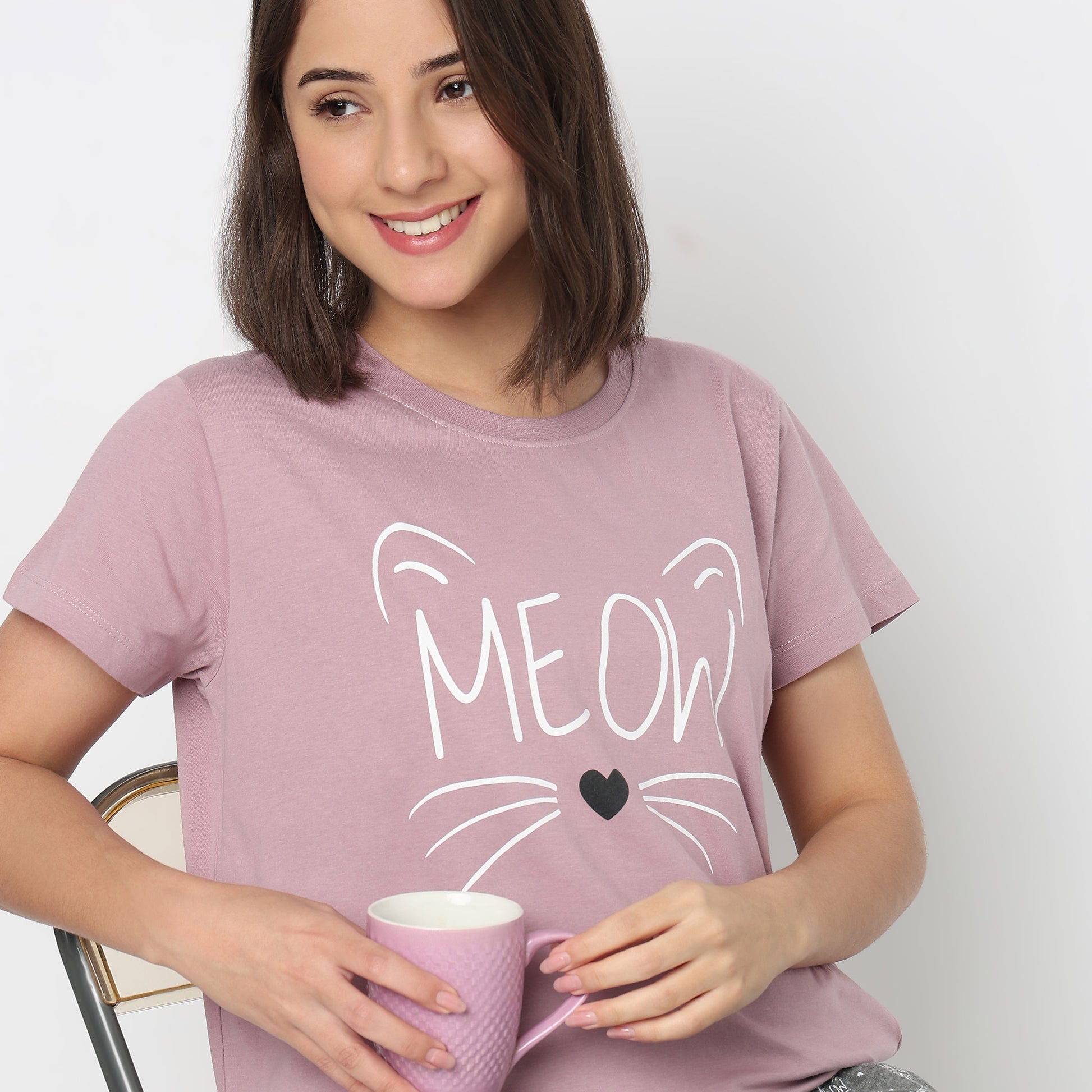 Knitted Printed Lounge T-Shirt