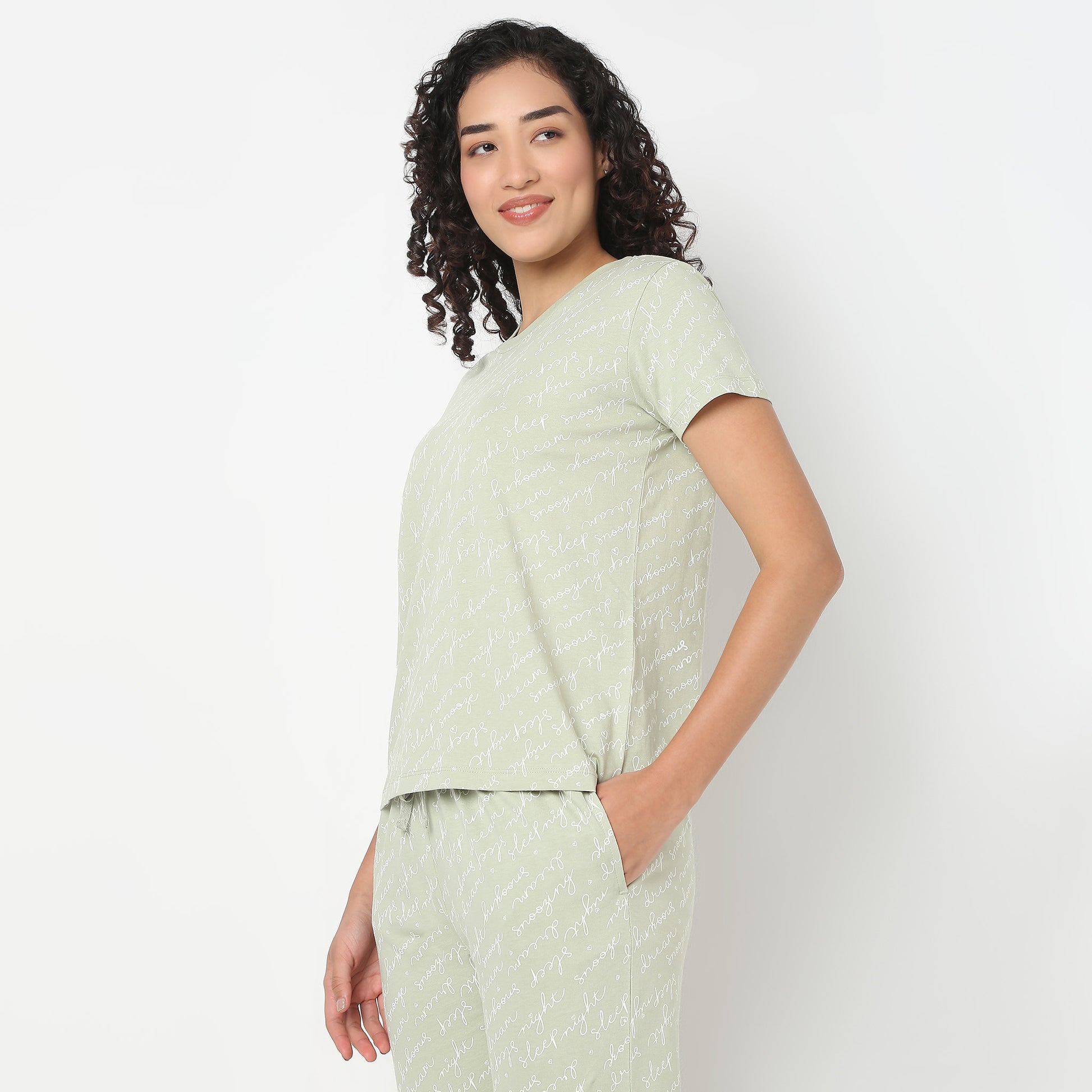 Loungewear Text Print T-shirt