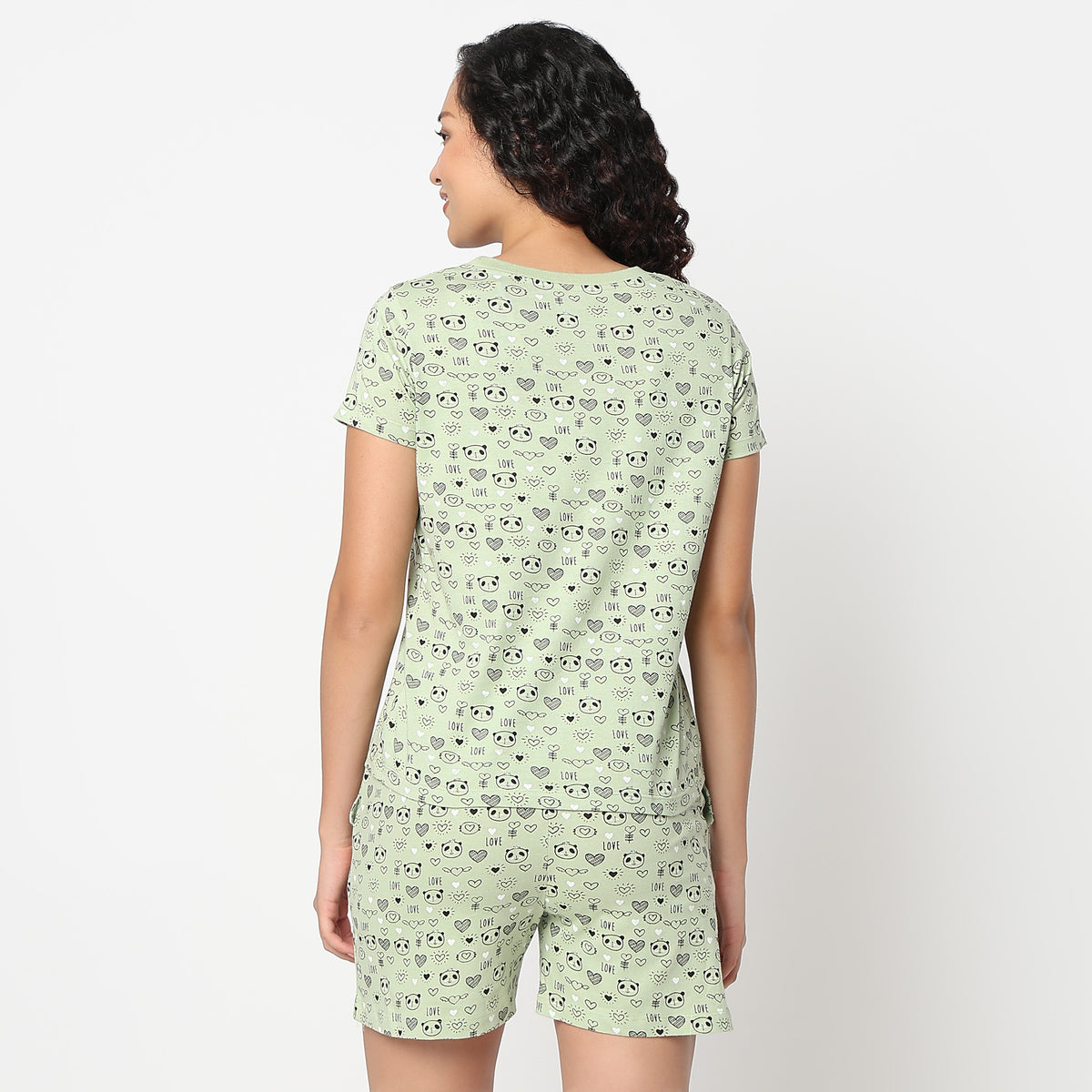 Animal Print Crew Neck Loungewear T-Shirt