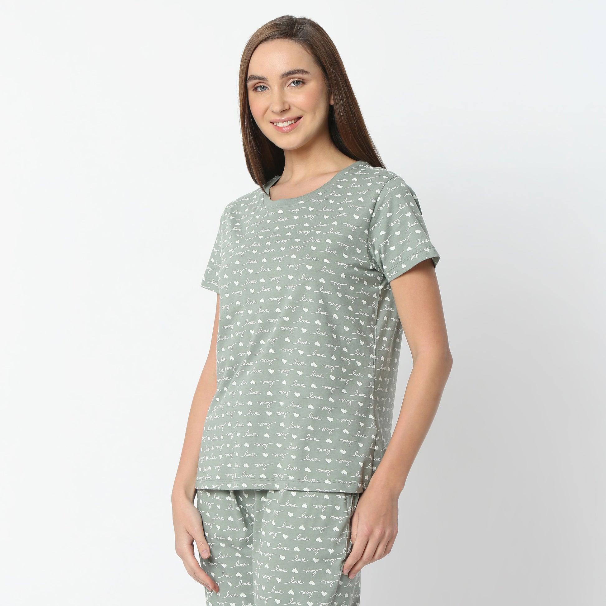 Regular Fit Printed Round Neck Regular Length T-Shirt