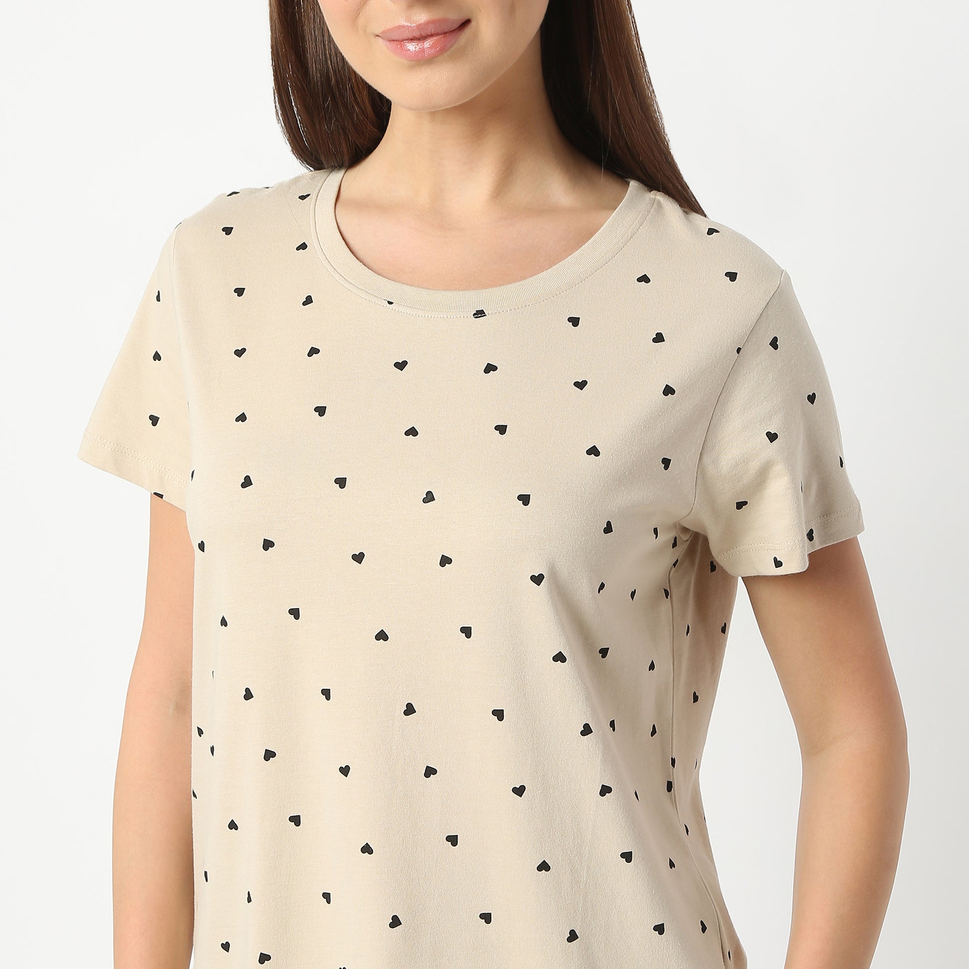 Regular Fit Printed Round Neck Regular Length T-Shirt