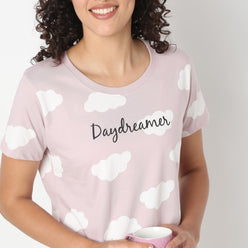 Cloud Printed Loungewear T-shirt