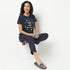 Text Print Round Neck Loungewear T-Shirt