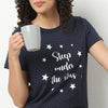 Text Print Round Neck Loungewear T-Shirt