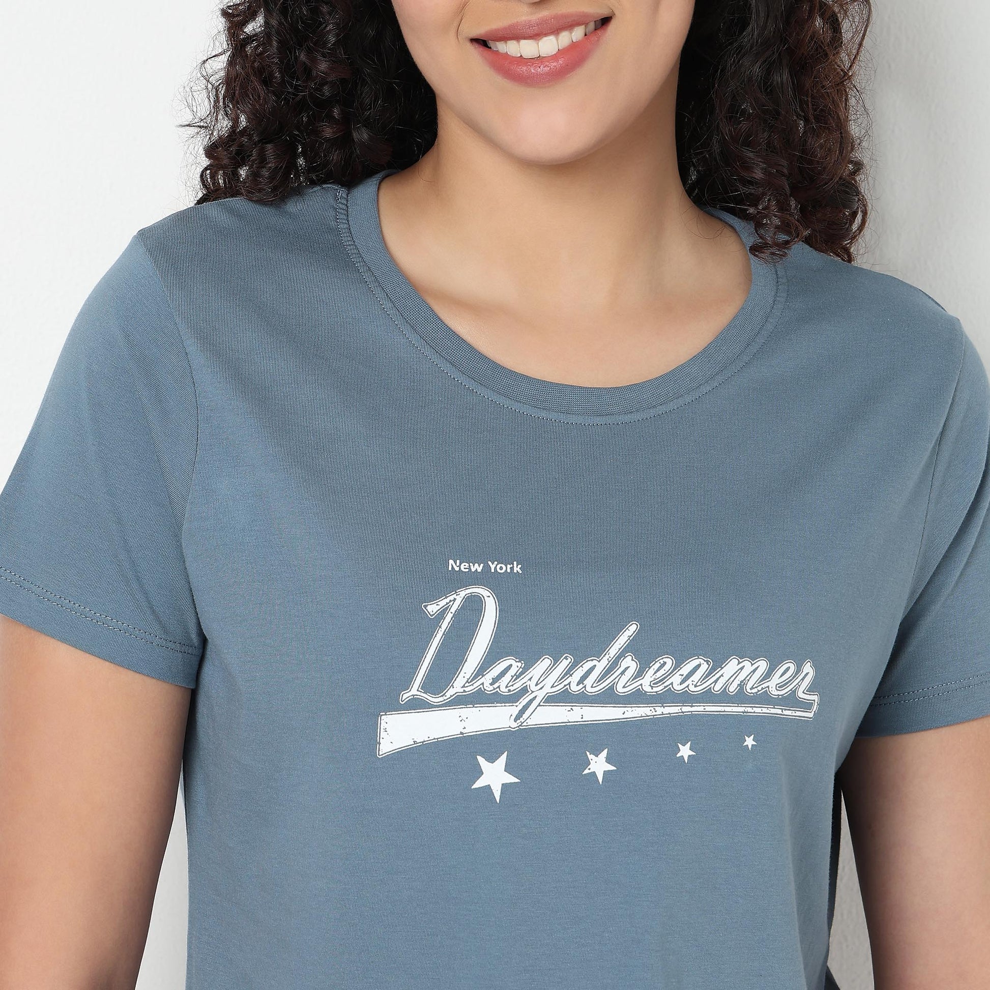 Cotton Fabric Printed T-Shirt