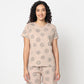 Floral Print Round Neck Loungewear T-Shirt
