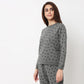 Printed Cotton Full Sleeve Lounge Sweatshirt 