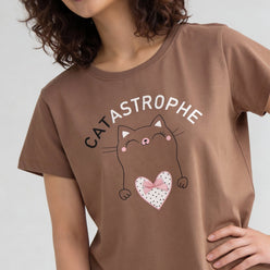 Cotton Printed Short Sleeve Sleepwear T-Shirt