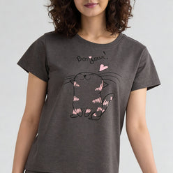 Cotton Printed Short Sleeve Sleepwear T-Shirt