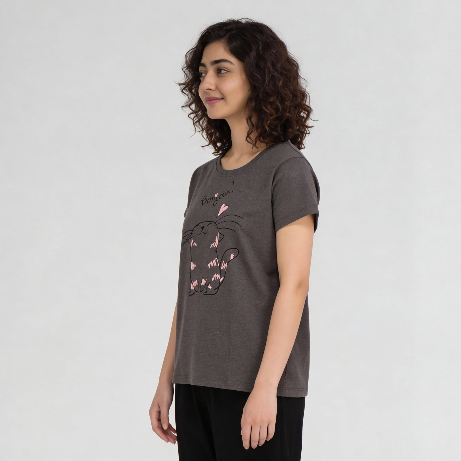 Cotton Printed Short Sleeve Sleepwear T-Shirt