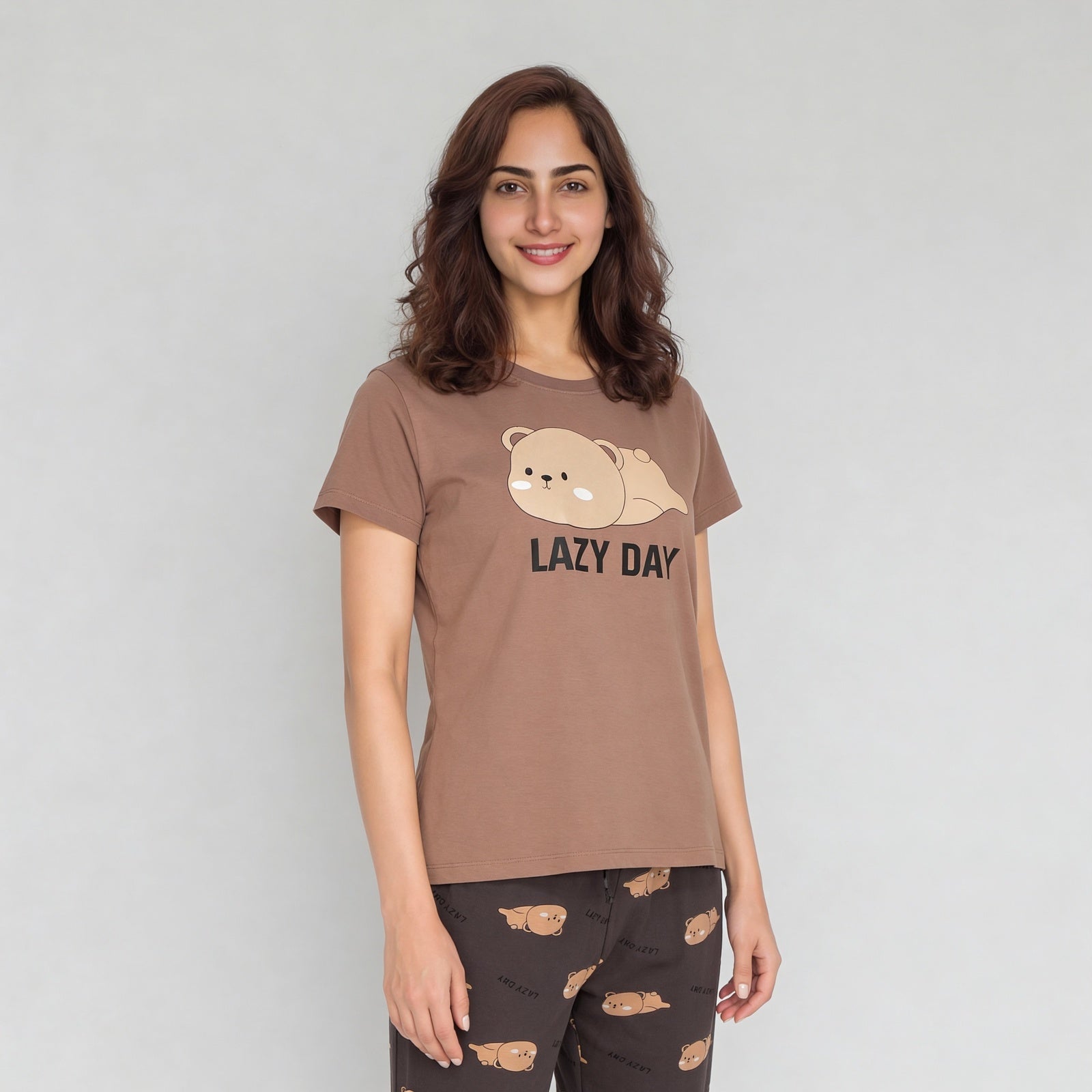 Cotton Printed Short Sleeve Sleepwear T-Shirt