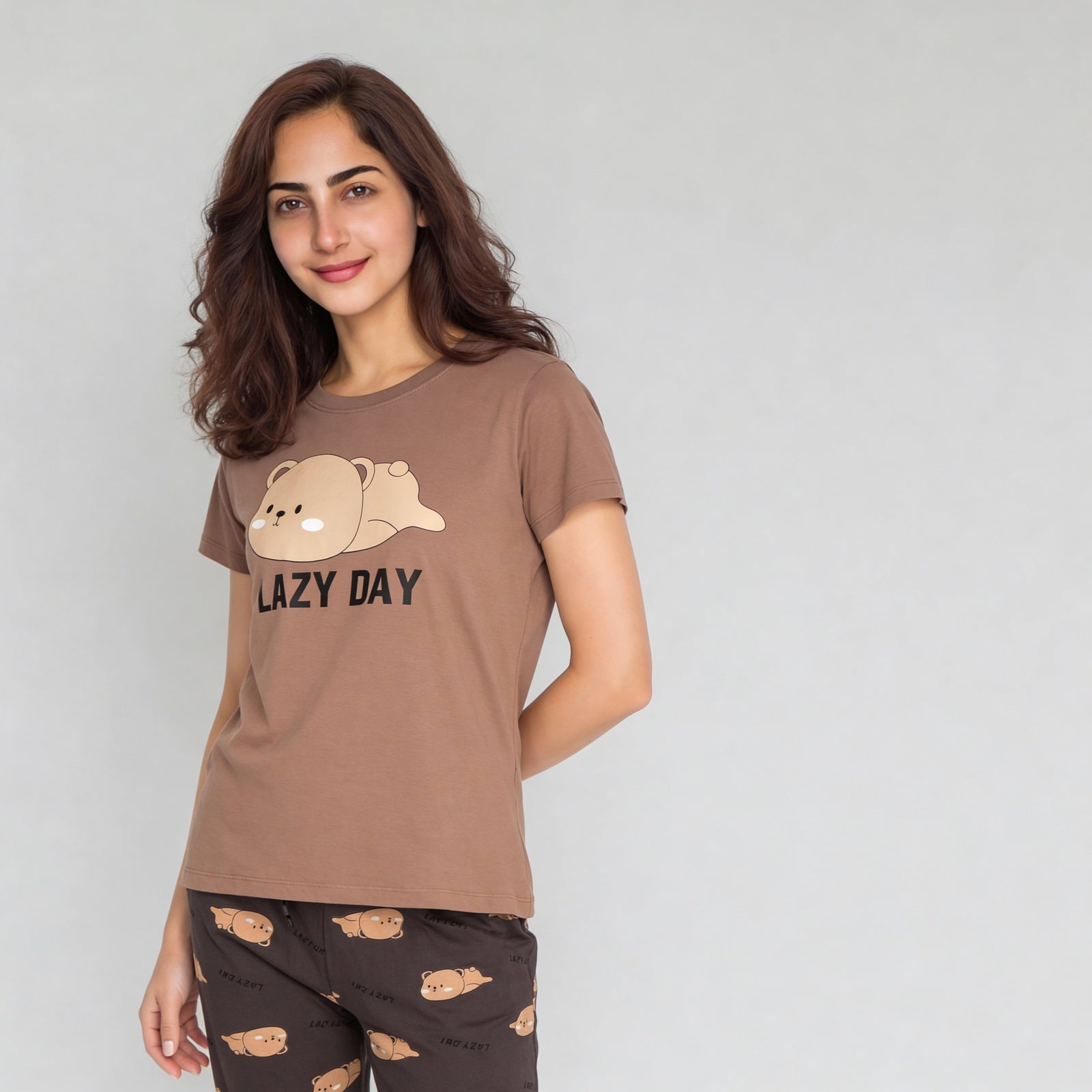 Cotton Printed Short Sleeve Sleepwear T-Shirt
