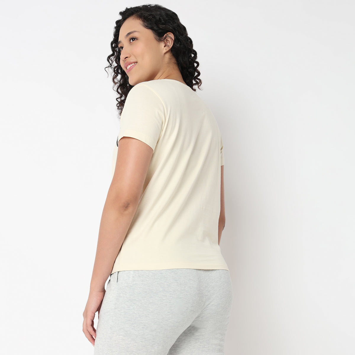 Chest Printed Cord Lounge T-Shirt