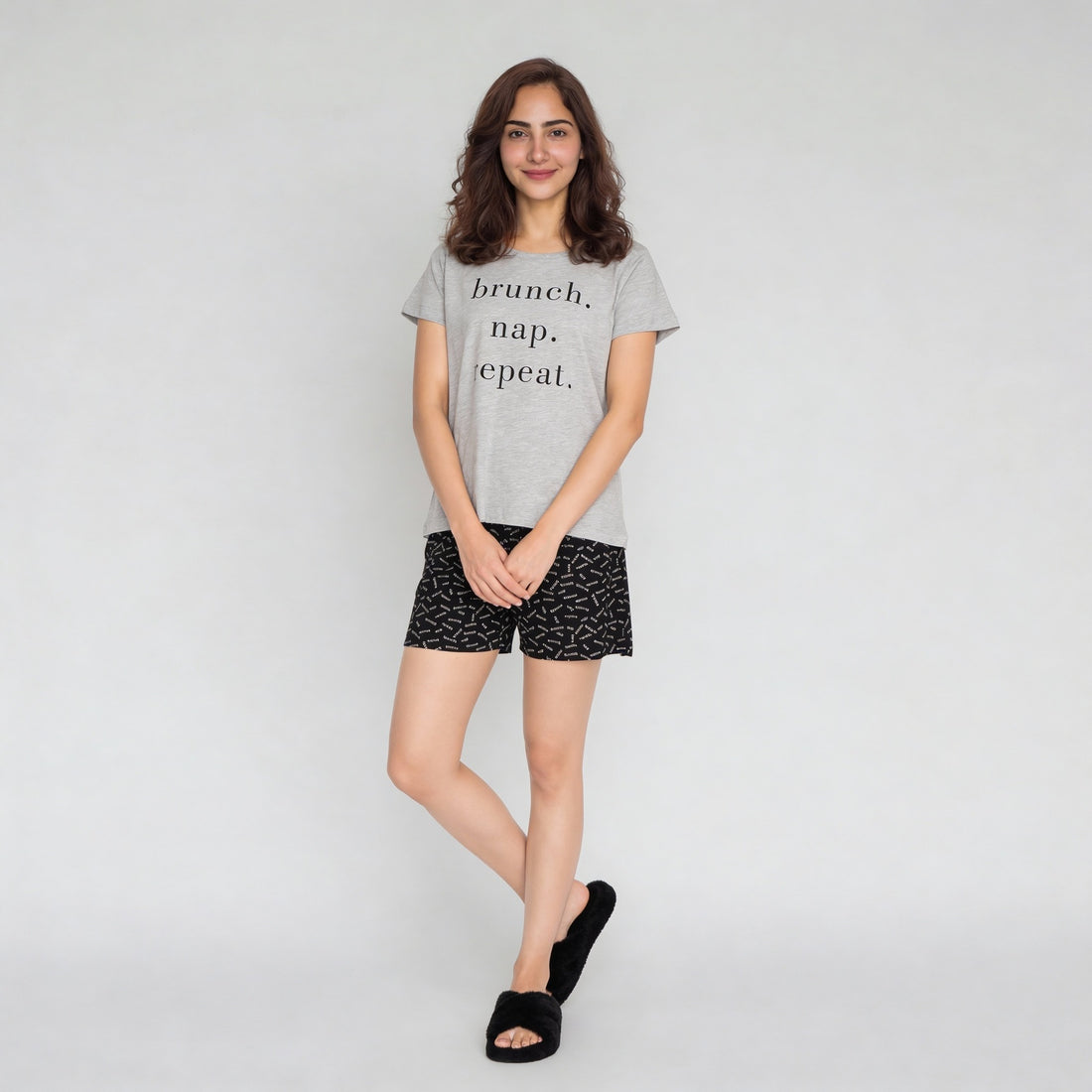Cotton Printed Short Sleeve Sleepwear T-Shirt