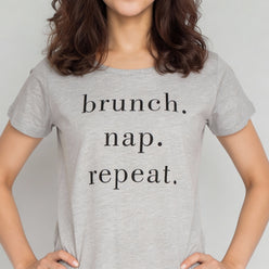 Cotton Printed Short Sleeve Sleepwear T-Shirt