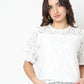 Round Neck with Crochet Lace Trim Top