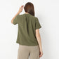 Solid Round Neck Pleated Top