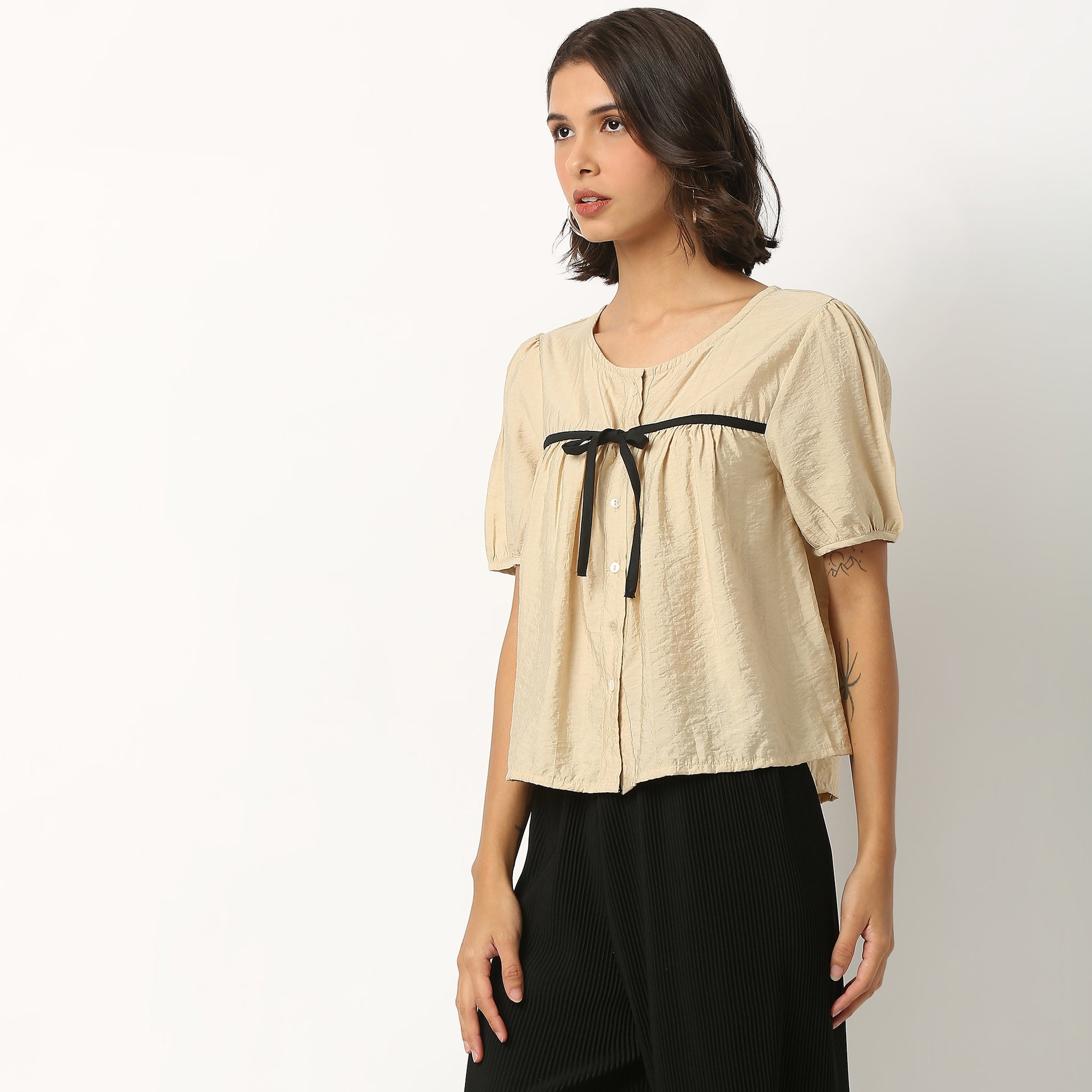 Viscose Nylon Woven Top