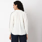 Woven Embroidered V-Neck Full Sleeve Top