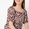 Regular Fit Printed Square Neck Top