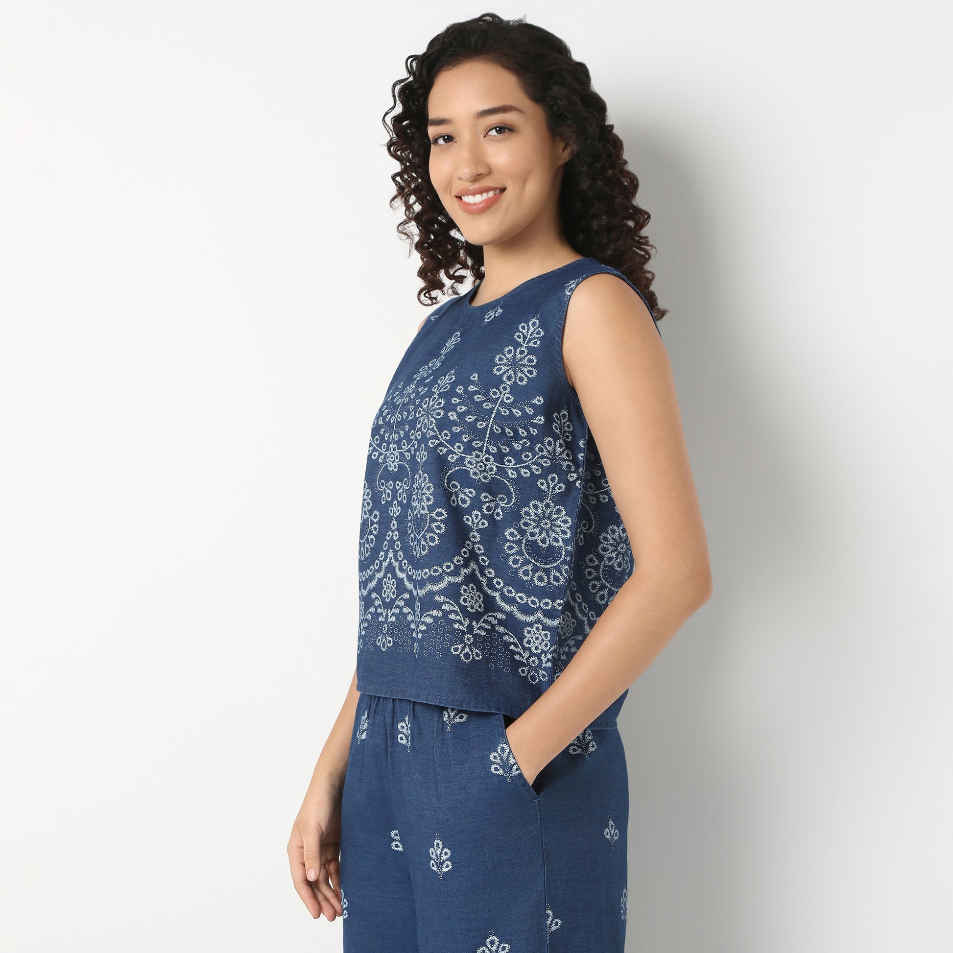 Printed Sleeveless Top