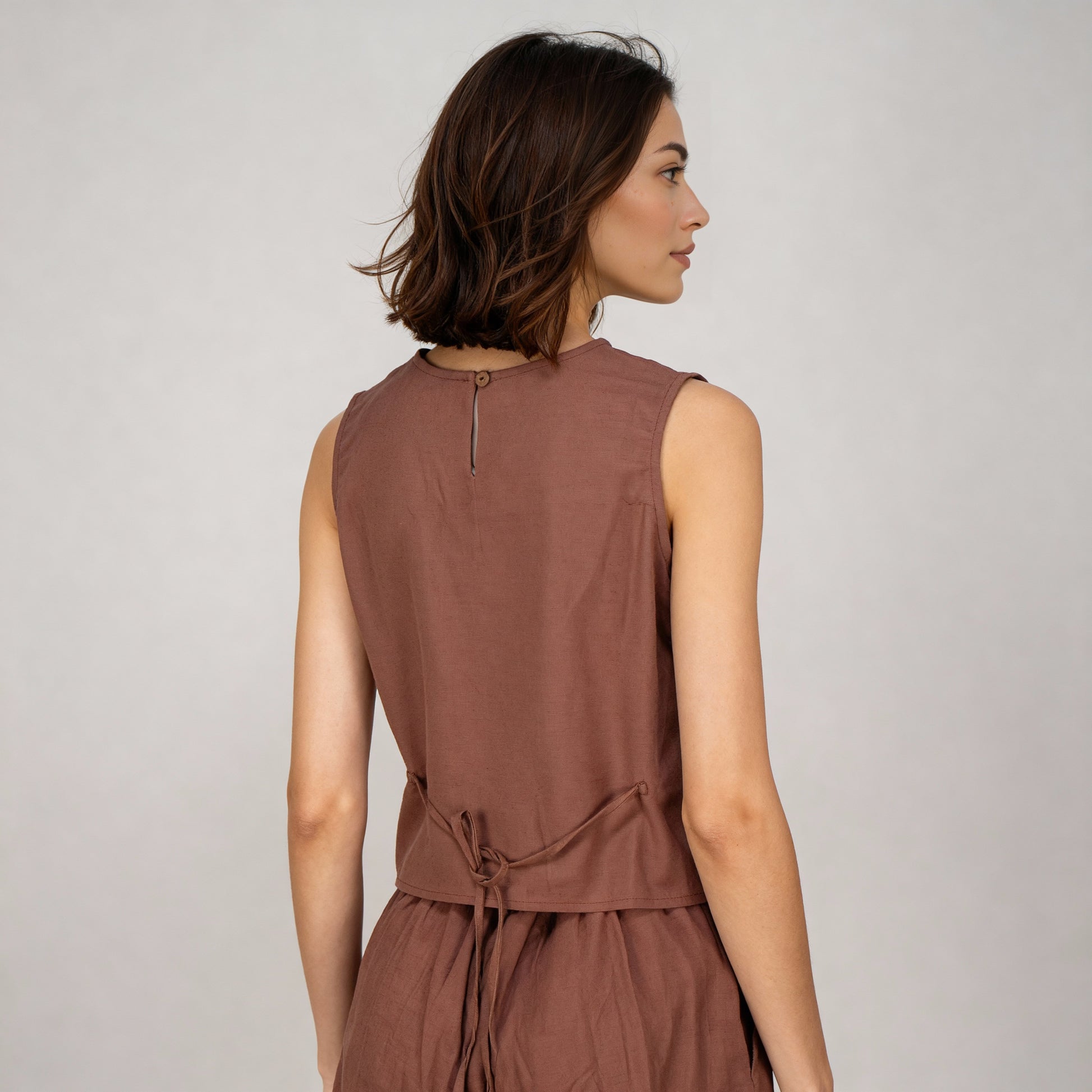 Sleeveless Embroidered Top