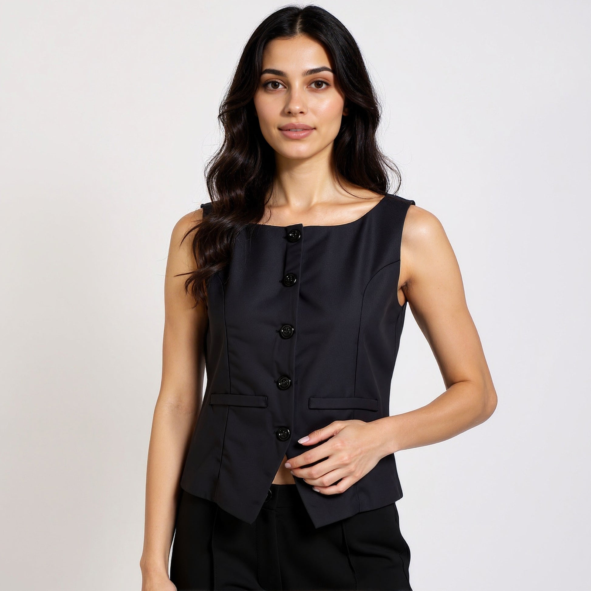 Boat Neck Sleeveless Top