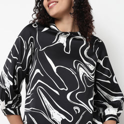Abstract Printed Full Sleeve Top