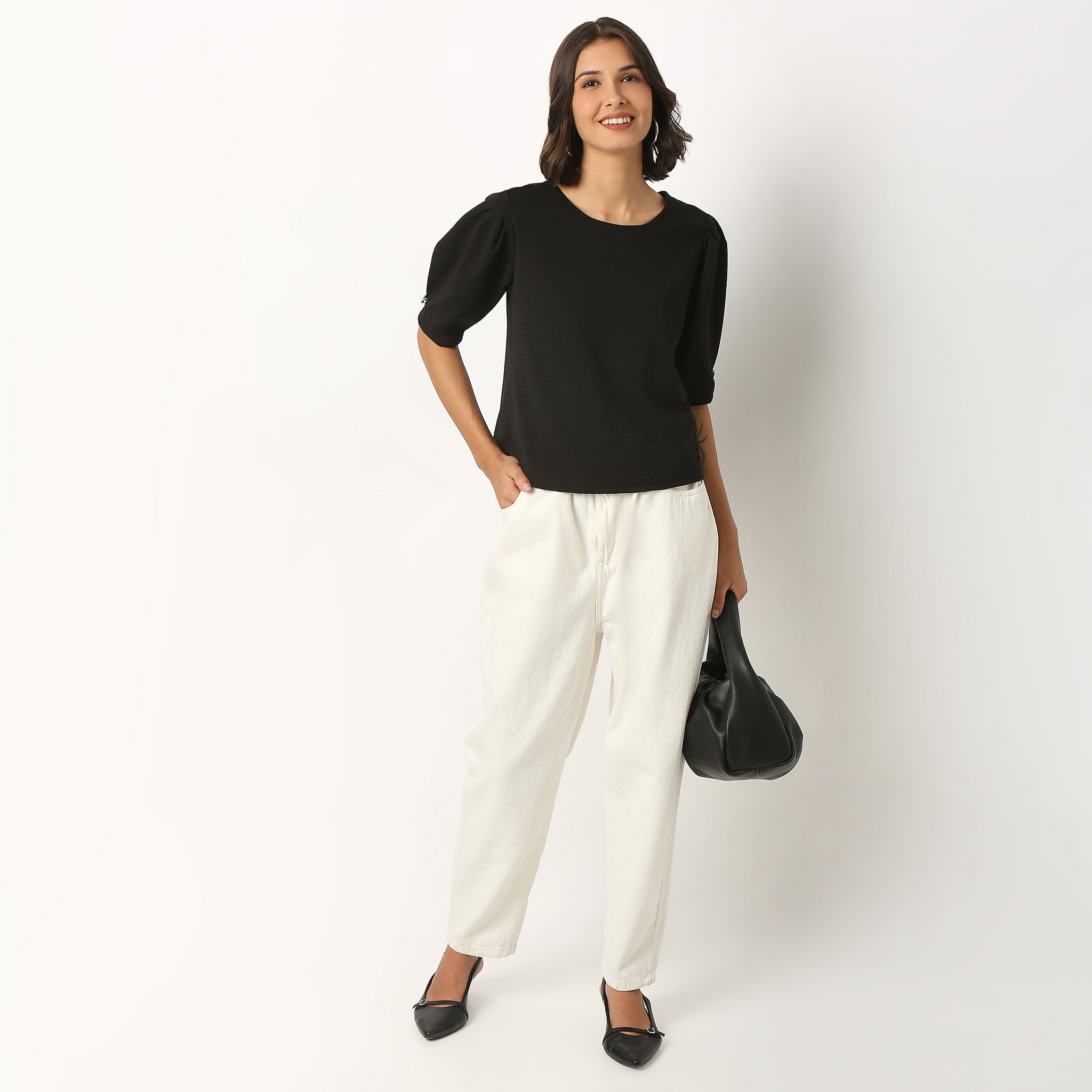 Polyester Spandex Woven Top