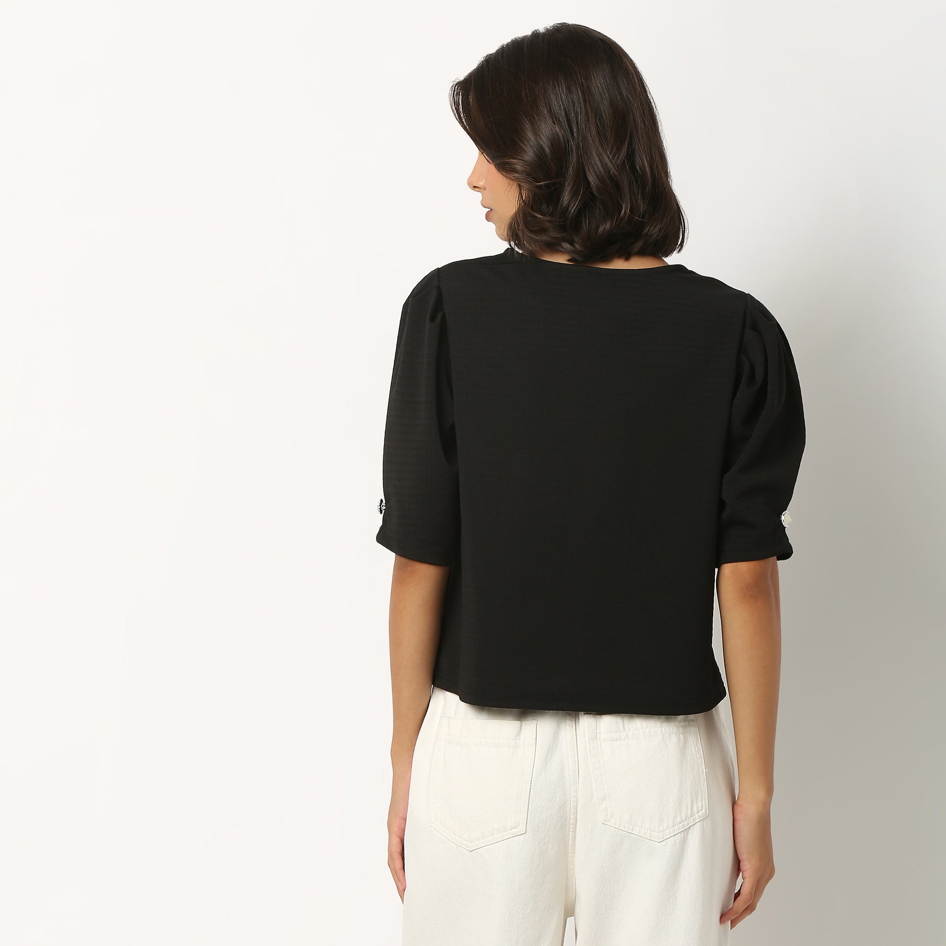 Polyester Spandex Woven Top