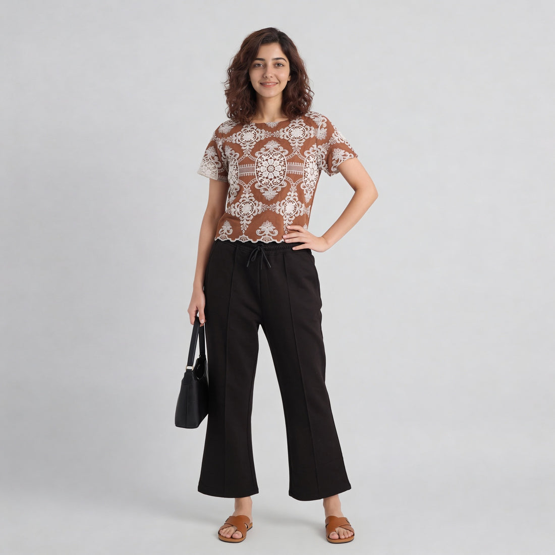 Embroidered Short Sleeve Top