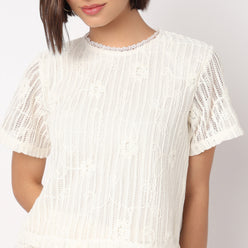 Short Sleeve Lace Top