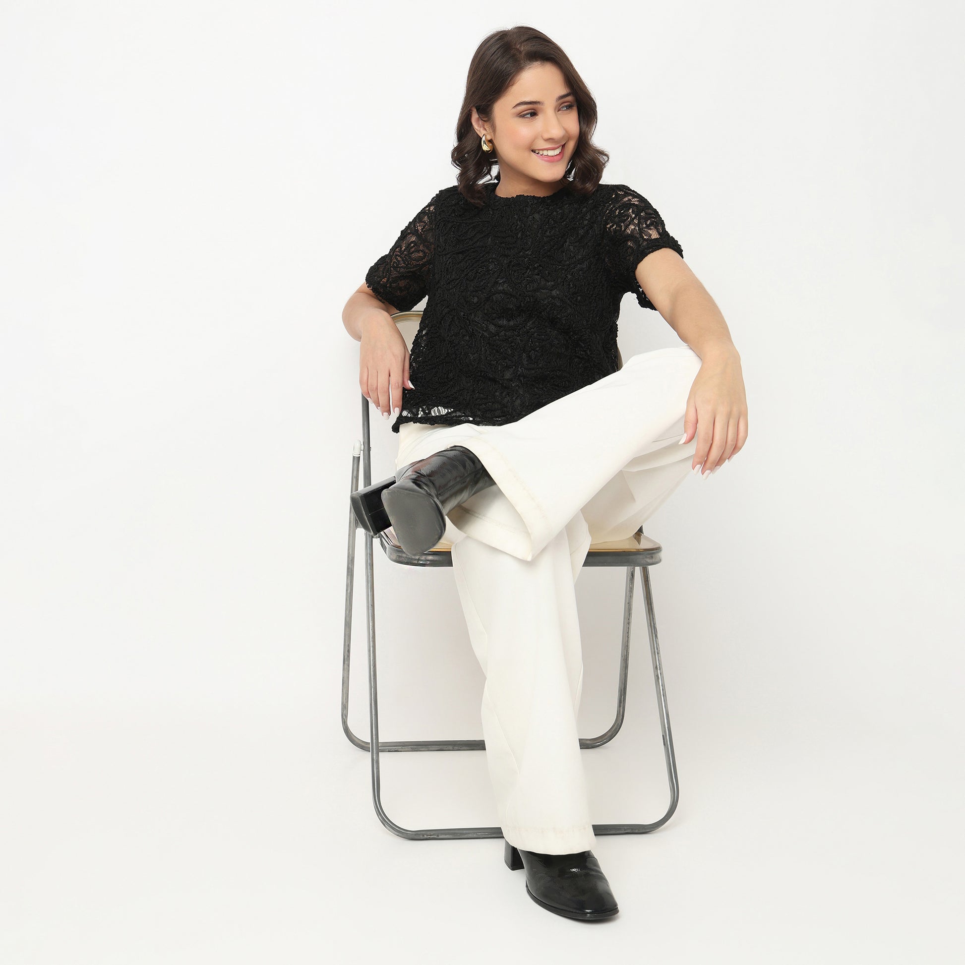 Short Sleeve Round Neck Top