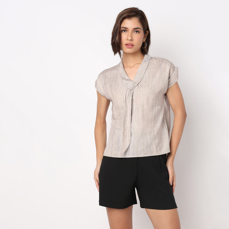 V-Neck Solid Top