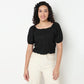 Buy Women Slim Fit Structured Puff Sleeve Top  - Style Union
