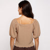 Buy Women Slim Fit Structured Puff Sleeve Top  - Style Union